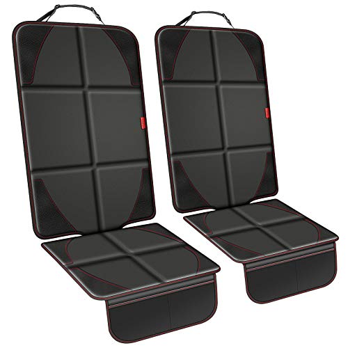 YOOFAN 2 Pack Car Seat Protectors with Thickest Padding, Waterproof 600D Oxford Fabric, 2 Large Pockets, XL Size Best Coverage for Child Baby Car Seats and Leather Seats