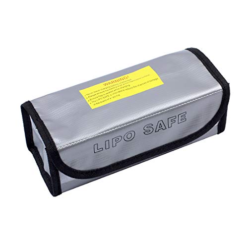 QWinOut Fireproof RC LiPo Battery Portable Explosion-Proof Safety Bag Safe Guard Charge Sack (185x75x60mm)