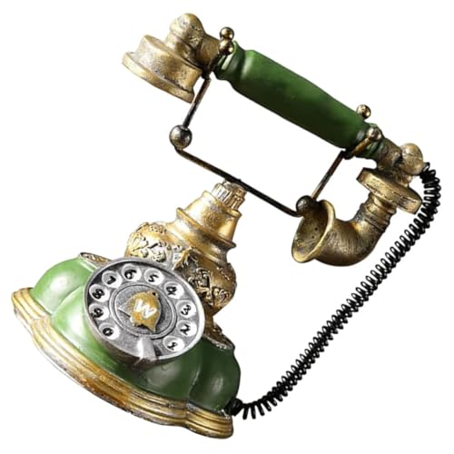 FOMIYES Adorno de Teléfono de Disco de Resina Cable para Decoración de Escritorio Vintage y Obsequio para Amigos en Vacaciones
