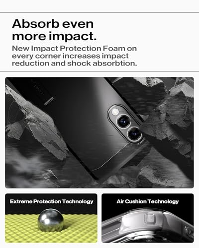 Image of Spigen for Galaxy S25 Edge Case, Tough Armor MagFit [Kickstand] [Compatible with MagSafe] [Military-Grade Protection] - Black