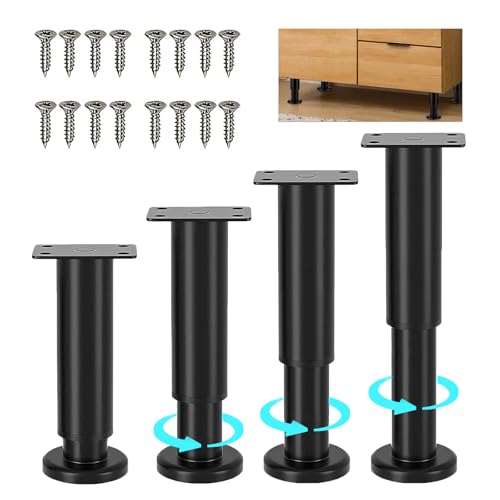 Reviews de Patas más recomendados. 45 CAVIGLTE 4PCS Patas para Muebles,Ajustable en Patas para Cama,Patas para Mesa de Metal,Patas para Sillon con Tornillos,Patas de Muebles para Sofá, Mesita de Noche,...