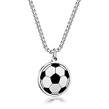 Rehoboth Soccer Athletes Stainless Steel Sports Cross Pendant Necklace for Teens Girl Boys Men 22 In