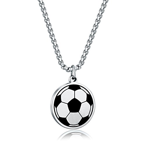 Rehoboth Soccer Athletes Stainless Steel Sports Cross Pendant Necklace For Teens Girl Boys Men 22 Inch Adjustable Chain Bible Verse #TOP7