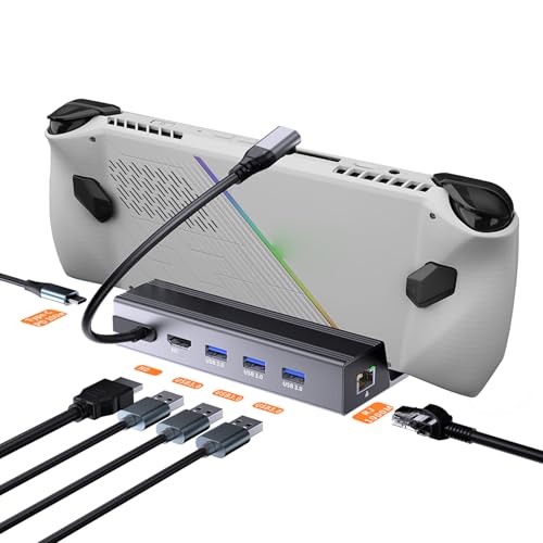 Station de charge SteamDeck HDMI 4K 60Hz avec port Ethernet pour un streaming fluide