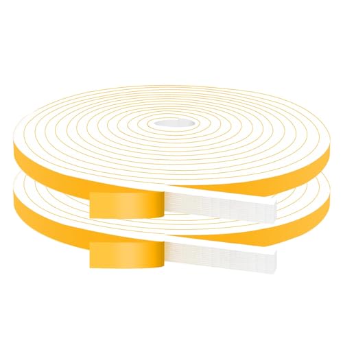 YIMIKI Joint Fenêtre Isolation, Joint Porte de Mousse Adhésive, Joint Isolation du bruit et Froid, Anti-glisse, Bande Caoutchouc Anti-froid Antichoc, 10mm (L) x 6mm (H), total 10m