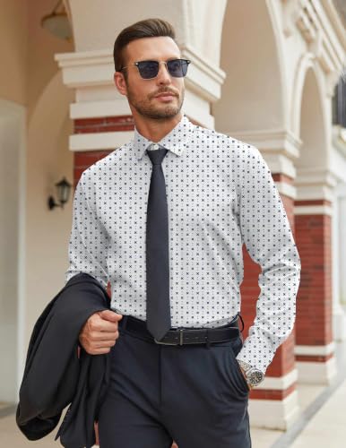Image of COOFANDY Mens Stretch Dress Shirts Long Sleeve Button Down Shirt Regular Fit Formal Business Shirts
