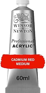 Winsor & Newton Professional Acrylic Paint, Cadmium Red Medium, 60 ml Tube