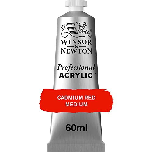 Winsor & Newton Professional Acrylic Paint, Cadmium Red Medium, 60 ml Tube