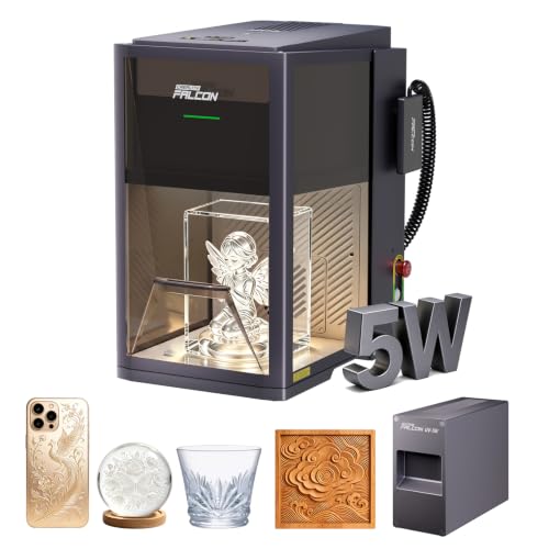 Image of Creality Falcon T1 5W UV Laser Engraver, Industry-First Cold Laser Cutter for Inner Engraving, Captures Portraits and 3D Scenes Inside Glass, Crystal, Acrylic, AI Powered Simplicity