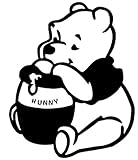 PG Winnie The Pooh with Honey Vinyl Decal Sticker | Cars | Walls | Laptops | Black | 5.6' X 4.4'