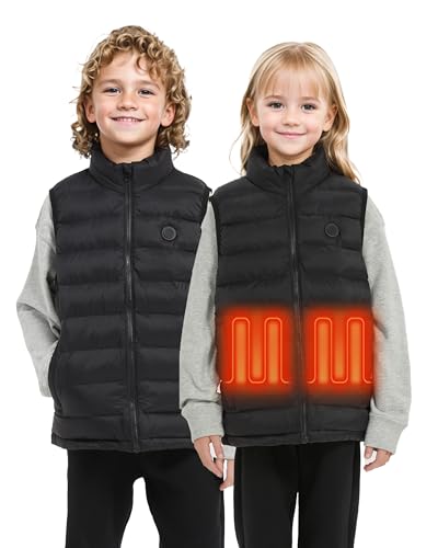 Kids Heated Vest,Boys Girls Lightweight Electric Heated vest for Child with 5V Battery Pack