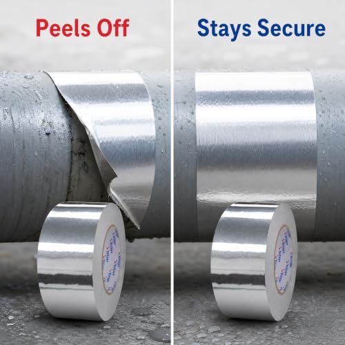 Image of Aluminum Foil Glass Fiber Cloth Tape,Silver,Good for HVAC, Sealing & Patching Hot & Cold Air Ducts, Metal Repair (2IN x 4mil x 99FT)