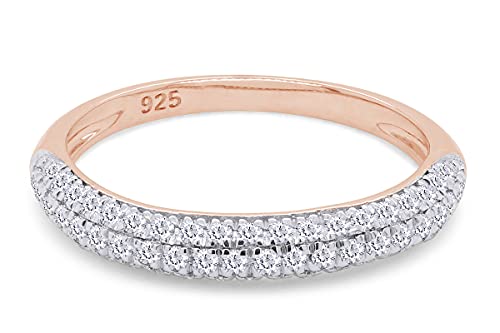 SAVEARTH DIAMONDS 1/4 Carat Round Cut Lab Created Moissanite Diamond Engagement Wedding Band Ring In 14k Gold Over Sterling Silver Jewelry For Women (0.25 Cttw)2