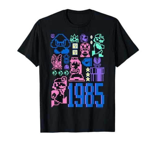 Super Mario Bros 35th Anniversary 1985 Nintendo Pixel Art T-Shirt