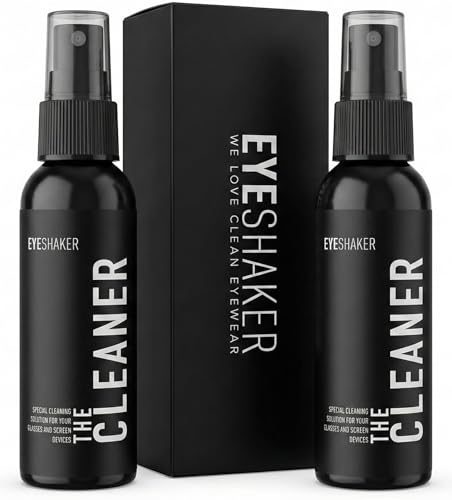 Lot de 2 sprays de nettoyage pour lunettes de l'opticien - Pour nettoyer toutes les lunettes, contre les taches de graisse et les traces de doigts sur les...