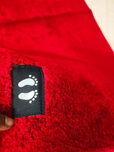 Image of Ultra Soft Bedside Runner Rug 22x55 Inch, Anti-Slip Floor Mat for Bedroom, Long Plush Carpet Runner for Bedside, Living Room, Hallway & Home Decor, Washable Comfortable Area Rug (Red)