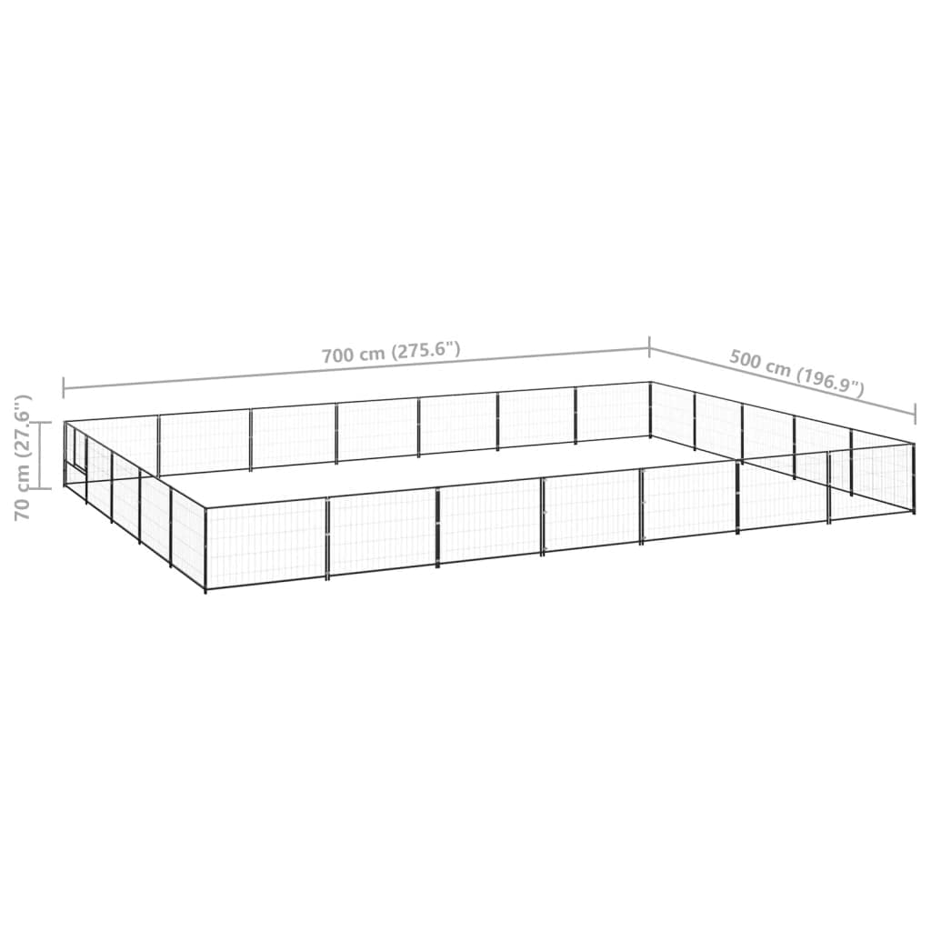 Artykuły dla zwierząt - hodowla psów czarna 35 m² stal-zwierzęta i artykuły dla zwierząt domowych