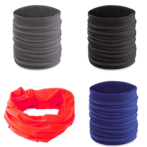 Natuiahan Pack 4 Bragas para el Cuello y la Cabeza. Bandanas Ligeras, Unisex, Multifuncionales y Extra Suaves Cover