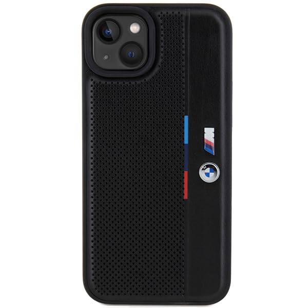 Coque rigide BMW pour iPhone 14 Plus avec finition perforée premium