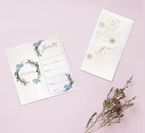 image for Viopvery 25 Pieces Wedding Invitations & Just Married Banner, 4.4