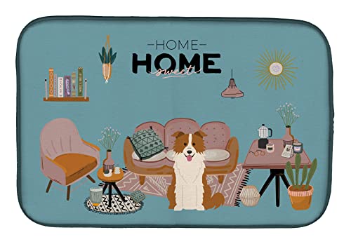 Tapis de séchage vaisselle lavable en machine imprimé Collie Rouge - 2