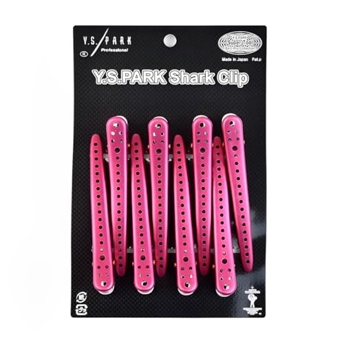 YS Park Shark Clips - Pink Metal 8pcs