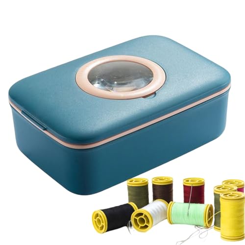 Sollee Kit de costura de viaje, juego de accesorios de aguja con lupa, kit de proyecto de reparación con, para viajes de negocios, aventuras al aire libre, dormitorio, viajes, vacaciones, hotel