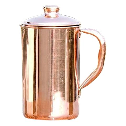 Pure Copper (99.74%) Water Jug | Copper Pitcher for Ayurveda Health Benefits (50.7 US Fluid Ounce) Cover