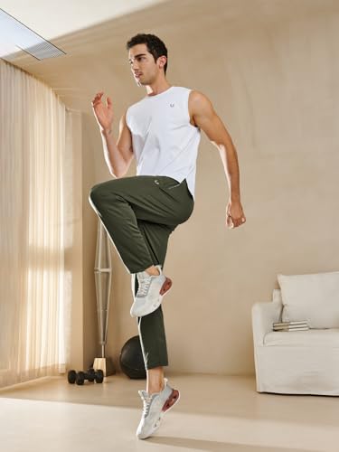 Image of NORTHYARD Men's Joggers Athletic Workout Track Pants Running Gym Training Sweatpants with Zipper Pockets Open Hem