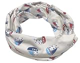 Landhuis handmade – Maritimer Loop mit bunten Segelschiffen – Cremefarbener Baumwollschal für Frühling und Sommer