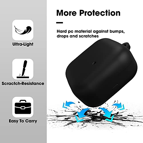 Image of Sounce Earphone Case Cover Compatible for Realme 3s Buds, Soft Silicone Skin Case Cover Shock-Absorbing Protective Case with Keychain [Front LED Visible] (Black)