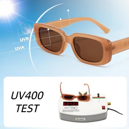 Image of Trendy Rectangle Sunglasses Polarized Women Men Chunky Thick TR90 Frame Shade UV400 TAC Lens Lightweight