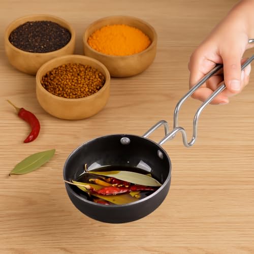 Image of Borosil 11 cm Hard Anodized Tadka Pan | Aluminium Grade 3003 | Glossy Exterior & Matt Interior | Even Heat Distribution | Easy to Clean | 5 Years Warranty
