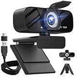 Gohero HD Webcam 1080P mit Mikrofon, Datenschutzabdeckung, Weitwinkelinsel, Automatische Lichtkorrektur, USB Anschluss für PC, Laptop, Mac