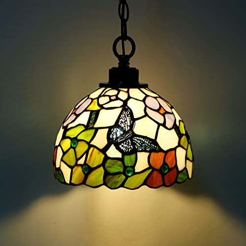 Zjart Z44D02F8 Small Tiffany Pendant Light Plug In Stained Glass Swag Lamp 8X8X181 Inch Hanging Lamp  thumb #4
