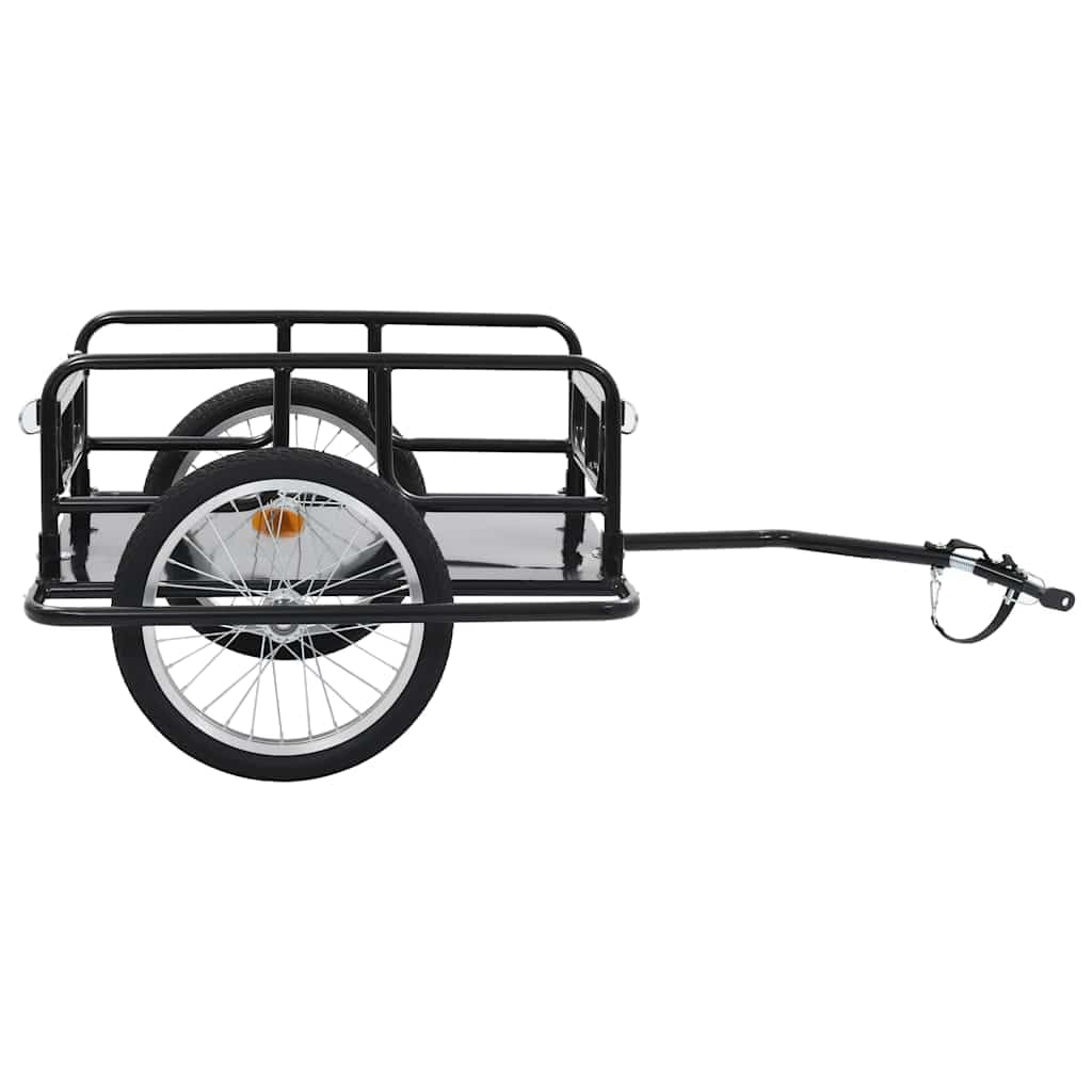 Générique Remorque de vélo 130x73x48,5 cm Acier Noir,Équipements Sportifs, Loisirs de Plein air, Cyclisme, Accessoires de Cyclisme, Remorques de vélo, Noir (Poids 12.45KG)