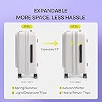 NINETYGO Carry On Luggage 22x14x9 Airline Approved, Top Opening Luggage 20 Inch Suitcase, Expandable, PC Hard Shell, Larger Capacity Carryon, TSA Lock, 360° Spinner Wheels (Black) - Image 5