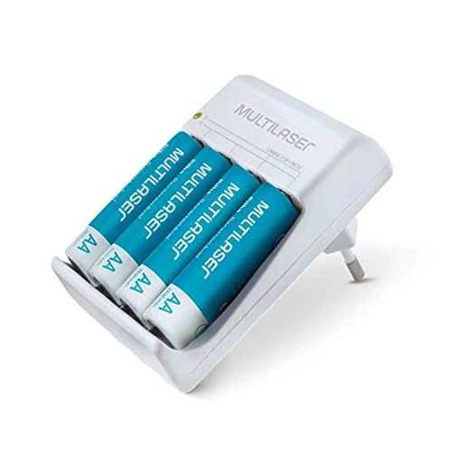Carregador de Pilha Kit Charger Com 4 Pilhas AA 2500 mAh Bivolt Multilaser CB054