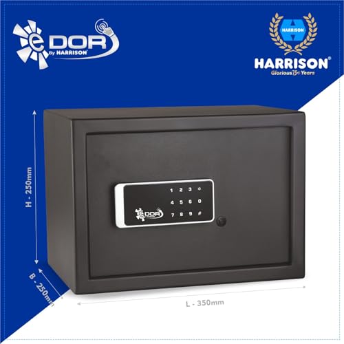 Image of Harrison Digital Safe Locker DigiSafe 15 Litres Z-102 for Home & Office with Digital keypad (Dark Grey) With free 2 padlocks 0557 | Locker for home, Safe for home