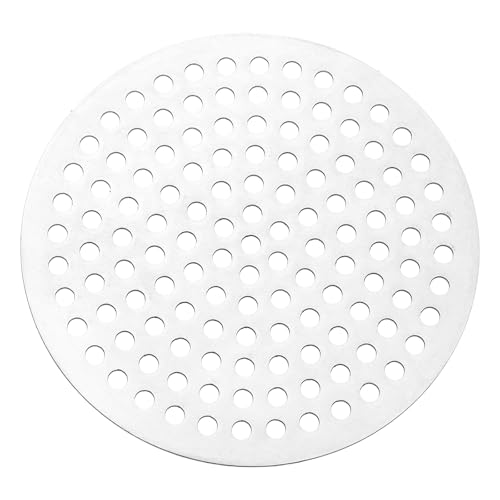 PATIKIL 3,9 Durchmesser 304 Edelstahl Lochblech, 0,16 Loch 19GA Expanded Metal Mesh Runde Scheibenplatte Bildschirm Dekorative Netze für Belüftungsgitter Rauchen, Silberton