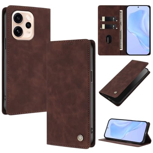 Protection Oppo Find X8 Pro vintage marron avec fermeture aimantée