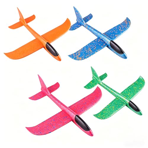 CtiUjdx 4 Pack Foam Plane Foam Glider Planes for Outdoor Play Lightweight Foam Aeroplanes with Vibrant Colours 24cm Foam Airplanes for Recreational Use