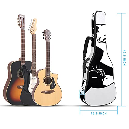 Housse de Guitare, Euit de Guitare en Tissu Oxford Impermeable avec Sangles Reglables pour 42″41″40″ Guitares dessin animé chat noir et chat blanc 108.9×42.9×11.9 cm - Les Beatles, Paul McCartney, John Lennon, RIngo Starr, George Harrison Housse de Guitare, Euit de Guitare en Tissu Oxford Impermeable avec Sangles Reglables pour 42"41"40" Guitares dessin animé chat noir et chat blanc 108.9x42.9x11.9 cm – Image 6