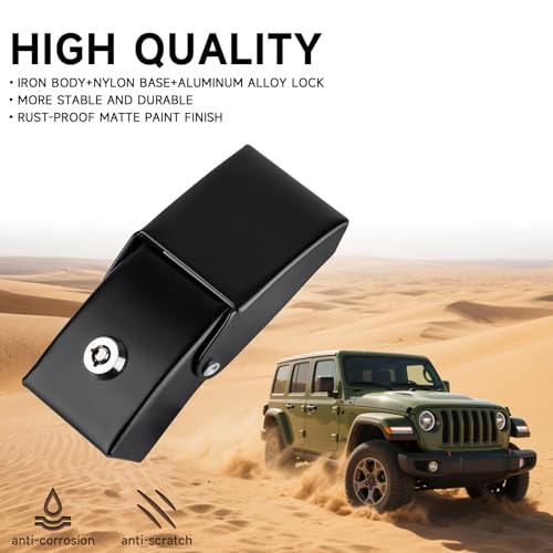 Image of Hood Latches Locking Jeep JL JK Hood Lock with Key Compatible with Jeep Wrangler JK /JKU 2007-2018, JL /JLU 2018-2025 & Jeep Gladiator JT 2020-2025