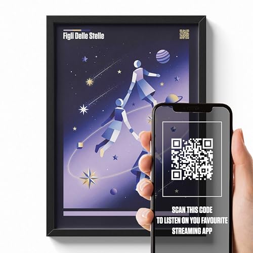 erreinge Poster Canzone Italiana Personalizzabile con QR Code – Stampa