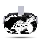 Head Case Designs sous Licence Officielle NBA Marbre Noir Los Angeles Lakers Vinyle Autocollant Peau Autocollant Couverture Compatible avec Meta Quest 2