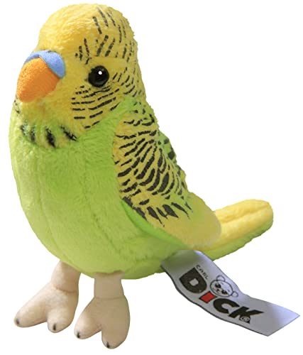 Carl Dick Peluche Perruche Oiseau Vert-Jaune, 13cm 2823004