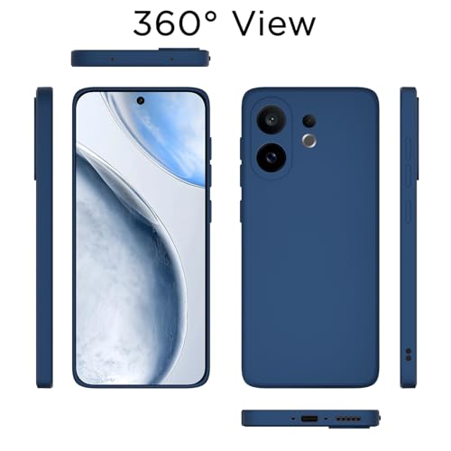 Image of Outlouders Back Cover for Vivo X200 Fe 5G | Camera Protection | Durable Soft Matte Silicone Bumper Case (Blue)