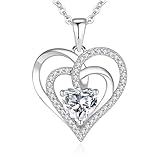 Design Élégant et Symbolique - Ce collier femme en argent sterling 925 avec pendentif double cœur est un symbole parfait d'amour, d'amitié et de liens familiaux. Les deux cœurs collier entrelacés représentent une union forte et indestructible, tandis que le zircon cubique au centre symbolise la pureté et l’éclat de ces liens précieux. Que ce soit pour célébrer l'amour, l’amitié ou la famille, ce bijou élégant représente les liens profonds qui unissent les personnes.