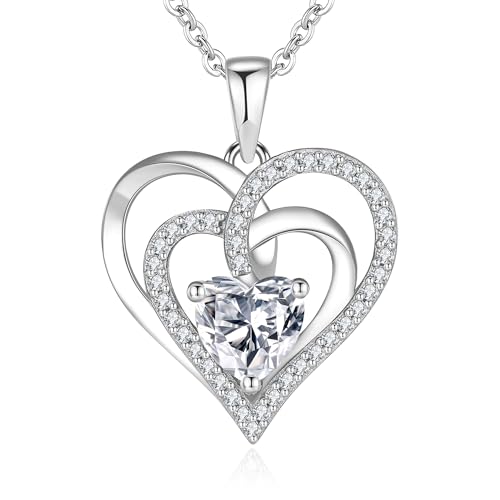 Jr&ecirc;veinfini Herz Kette Halskette Damen Silber 925 mit Anh&auml;nger, Mutter Tochter Kette Mama, Personalisierte Herz Kette Freundin, Schmuck Geschenke Damen Frauen Valentinstag